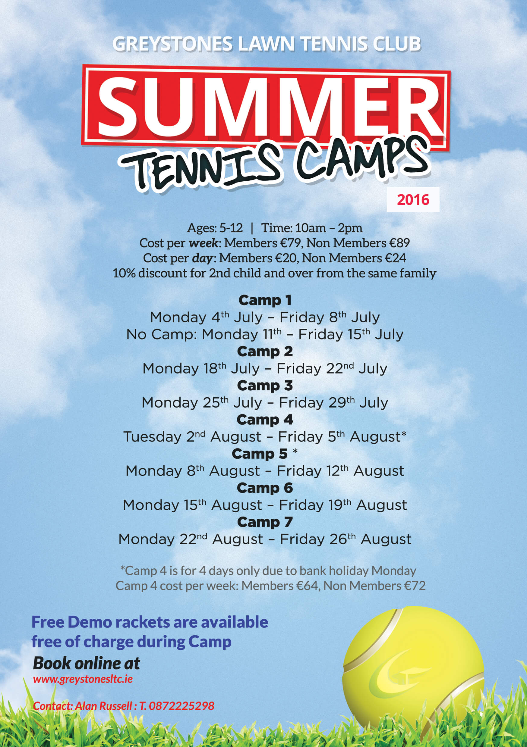 Summer Tennis Camps 2016