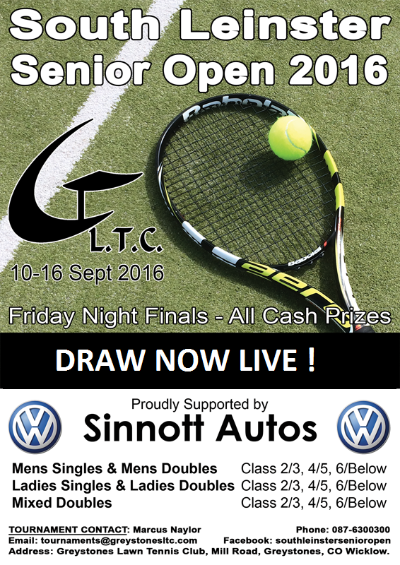 The South Leinster Senior Graded Open – Draw Now Live!