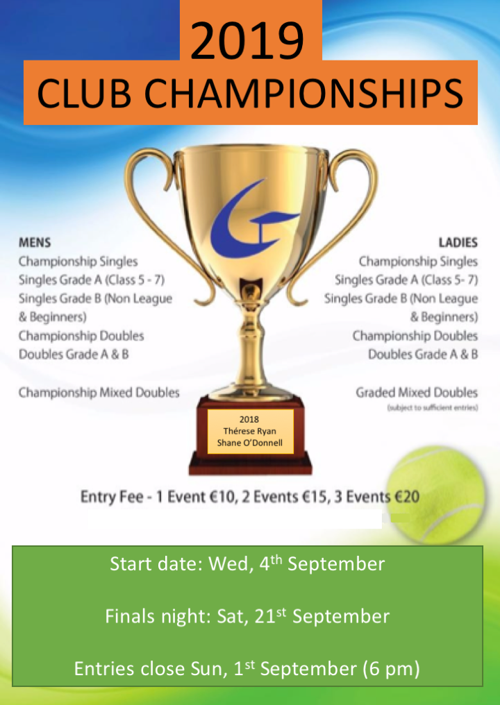 Senior Club Championships Enter By 1 Sept Greystones Lawn Tennis Club