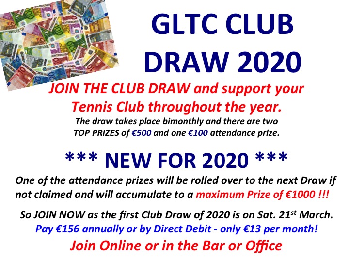 NEW FORMAT FOR CLUB DRAW 2020